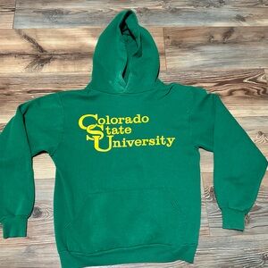 Vintage Colorado State University Green Russell Athletic Hoodie, Size Small